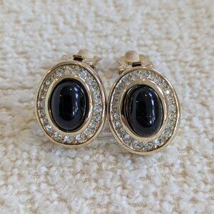 Vintage Christian Dior Clip On Gold Tone Earrings